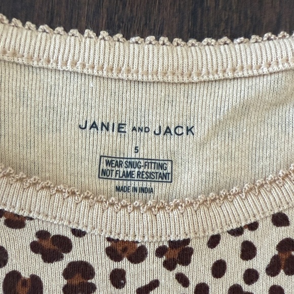 NWT Janie and Jack Girls Brown Leopard Pajama Set! 💯 cotton! - Picture 4 of 8